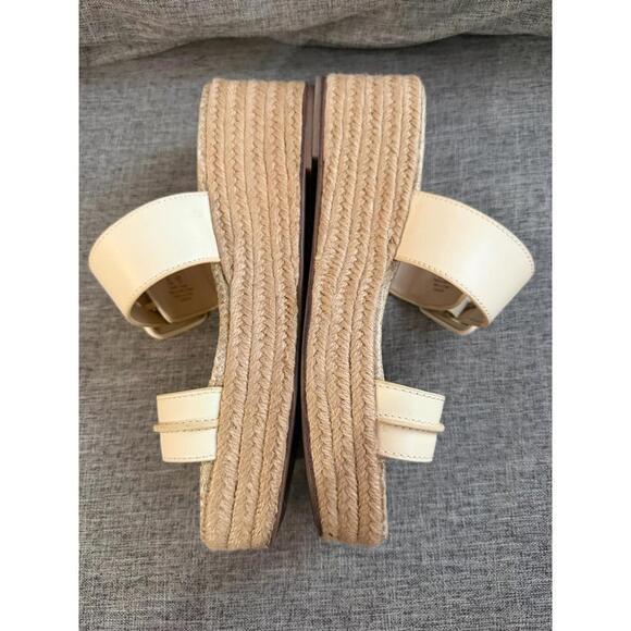 Sam Edelman Carson Platform Wedge Espadrille Slide Sandal Womens 8.5 Cream - Picture 10 of 11